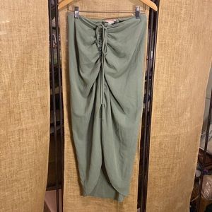 Sage Green Mermaid Ruched Butt Maxi Skirt